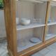 Raw wood craft furniture, pearl gray interior.