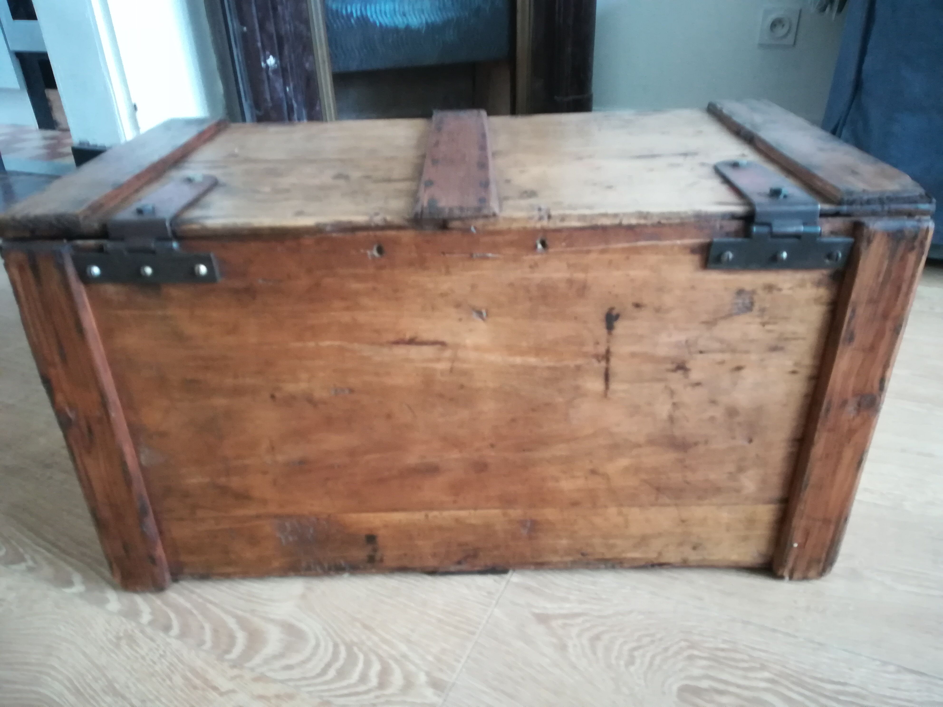 Old waxed wood chest