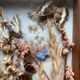 Vintage frame with butterflies and dried flowers