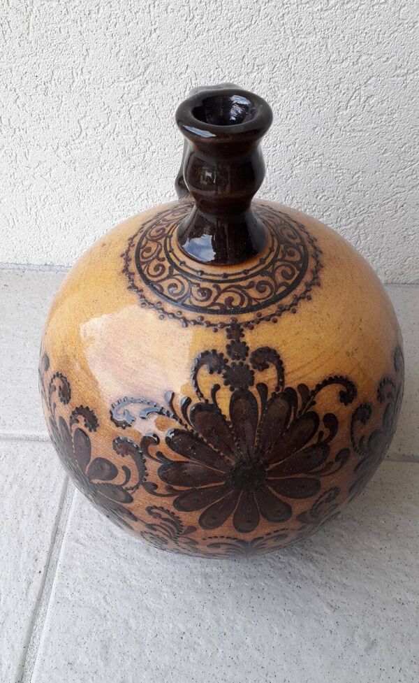 Vase poterie en terre cuite alsacienne