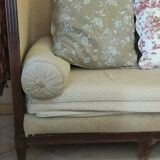 canapé ancien style louis XVI , lit de repos 8 pieds armature bois L182, l85,h95
