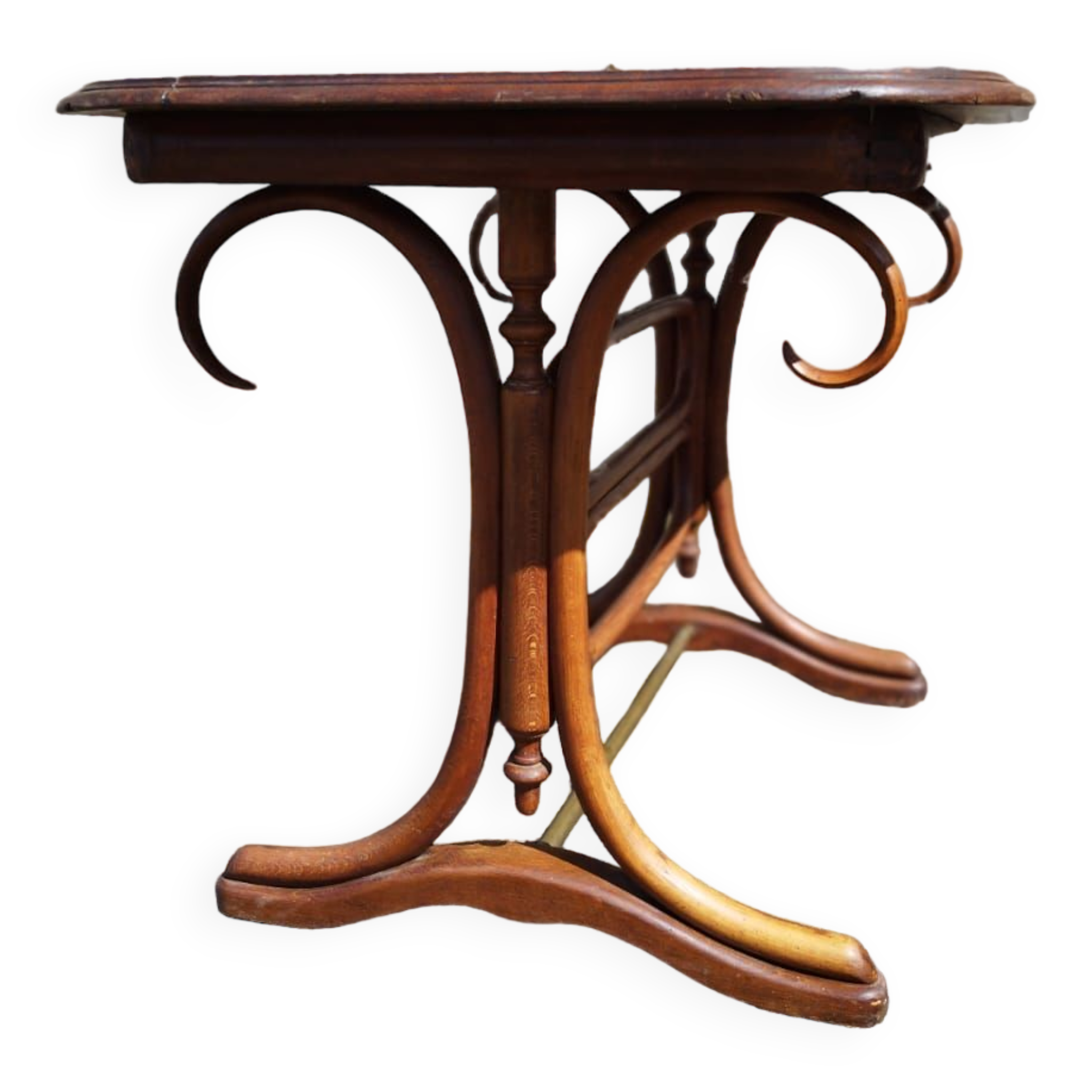 Table bistrot pieds en bois courbé