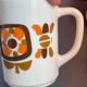 Pitcher and mugs mobil vintage 70s lot of 8 pieces