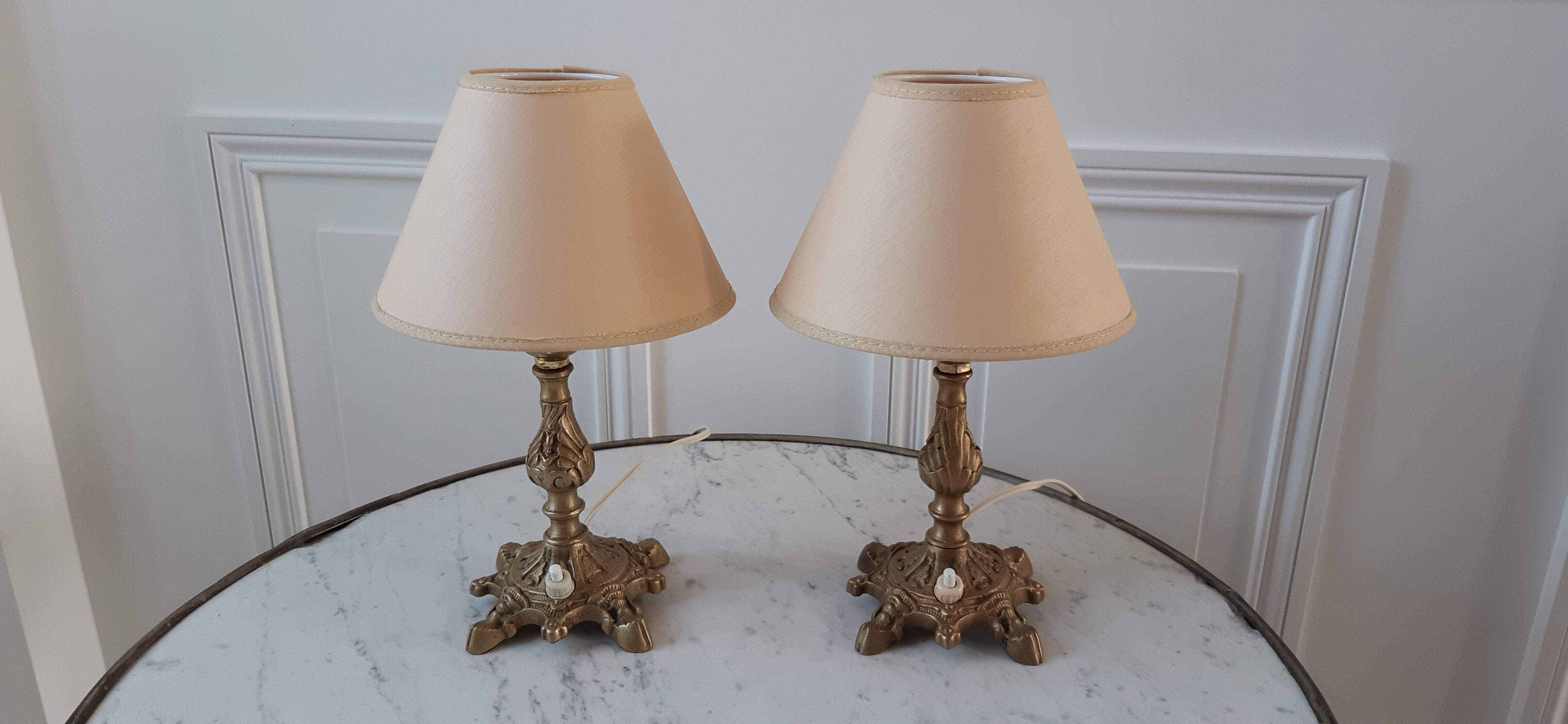 Pair of brass lamp 30-40s