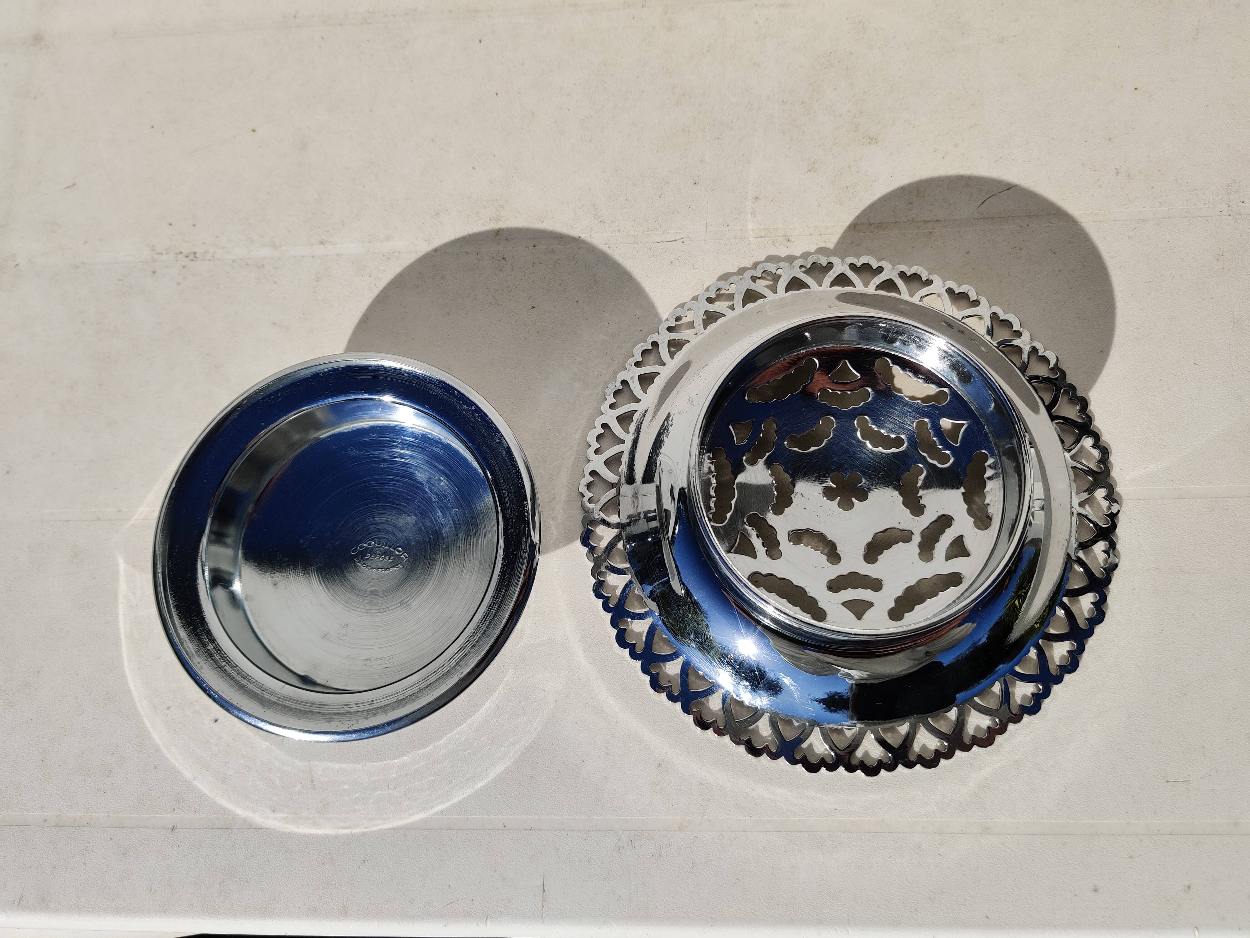 Vintage silver-plated butter dish from the "Coquillor" brand