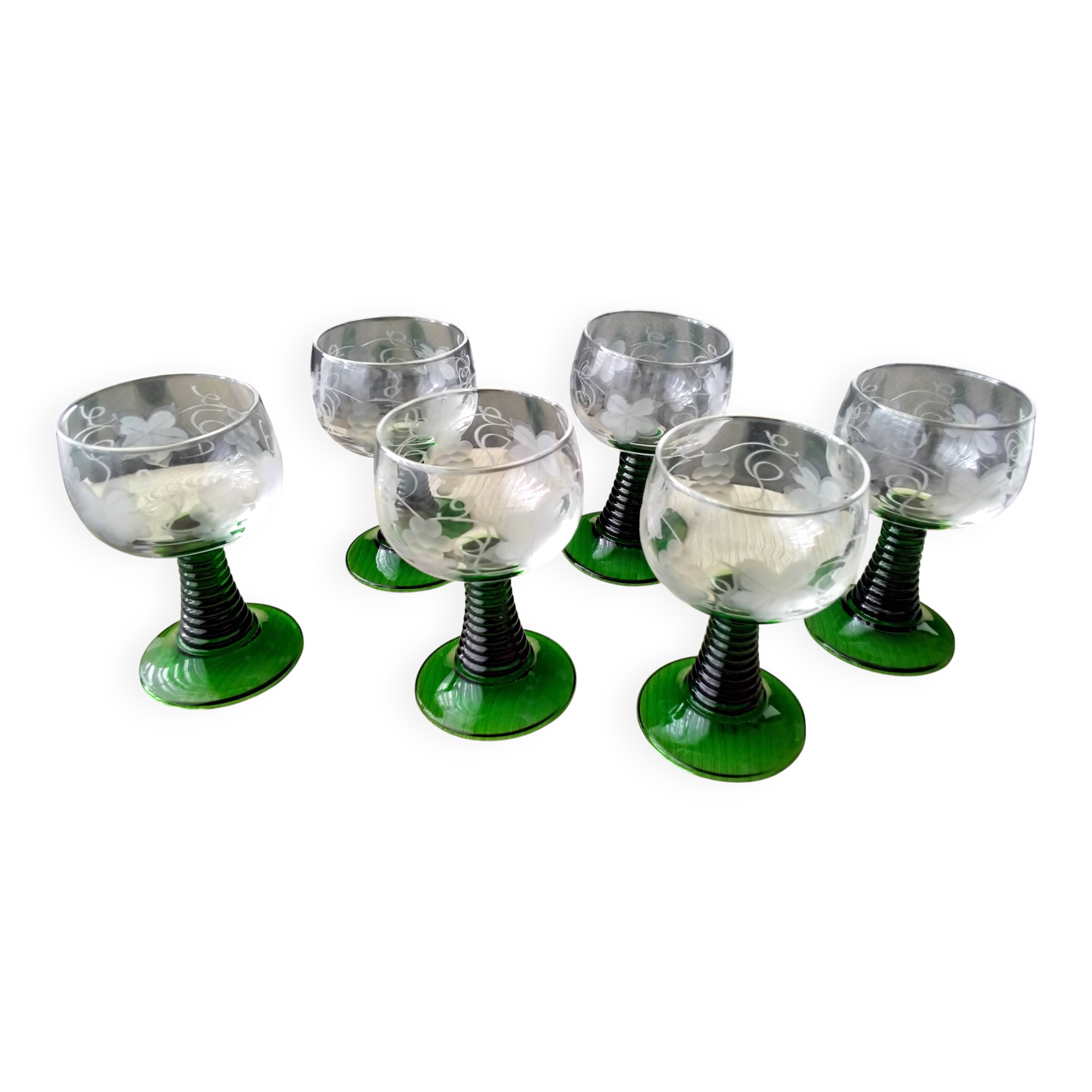 6 white wine glasses from Alsace Arc France