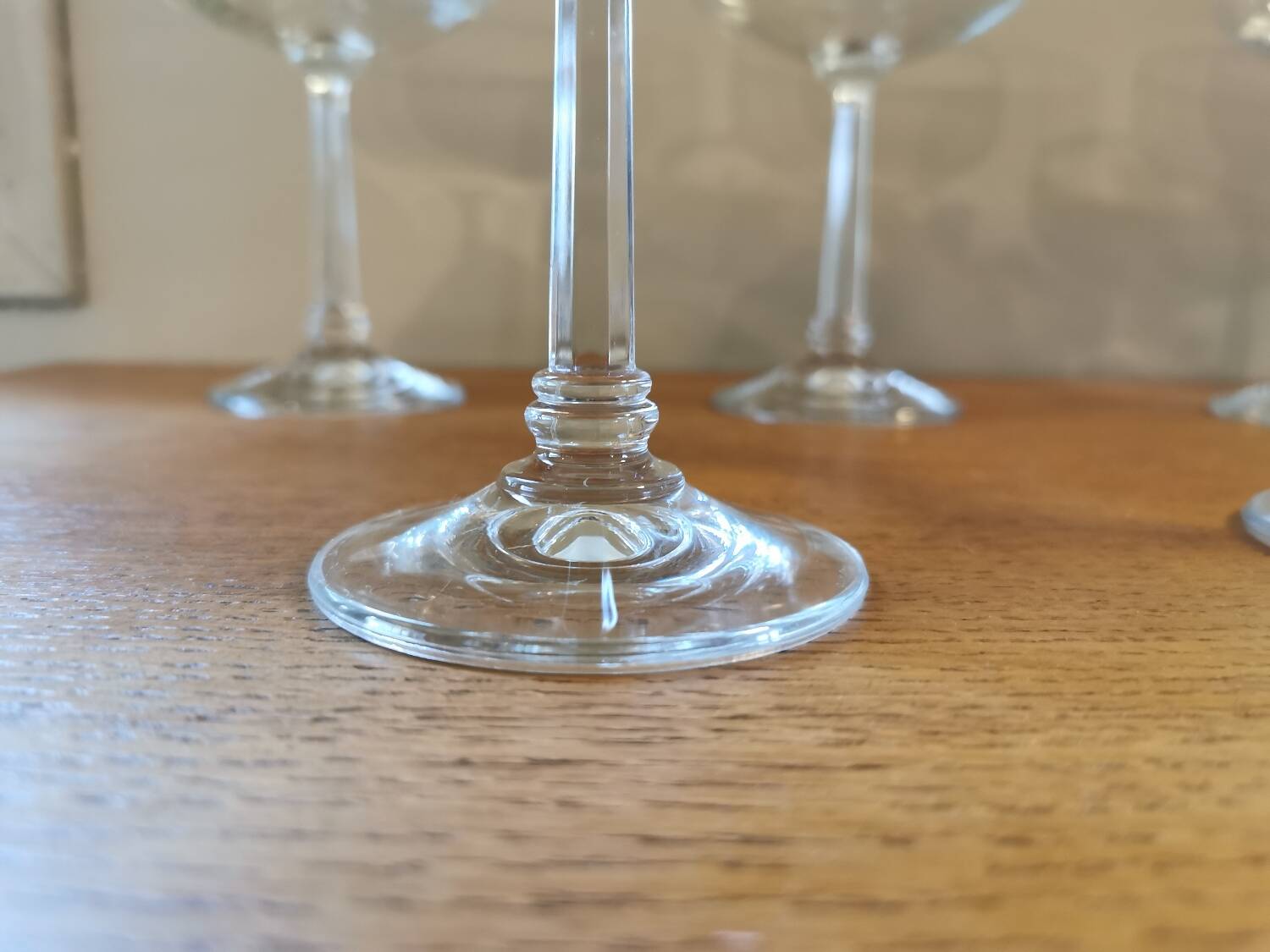 Set of 5 vintage crystal champagne glasses