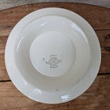 Ancienne assiette sur piédouche plat de service Longwy modèle Moselle