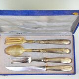 Silverplated carving and salad set