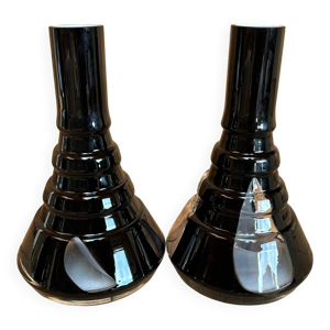 Paire de vases en verre - noir