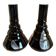 Pair of black and opaline multilayer glass vases. 1970s.