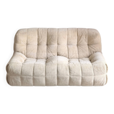 Michel Ducaroy canapé Kashima 2 places en velours écru, Ligne Roset
