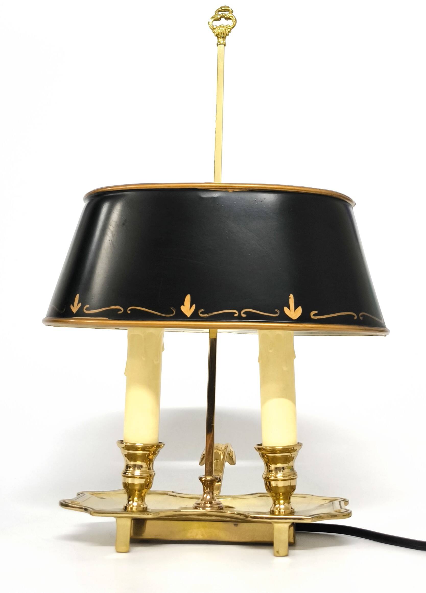 French hot water bottle lamp green and golden age 40