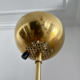 Vintage modernist floor lamp Saint Germain Lumière, brass, France 1980