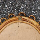 Italian design rattan mirror