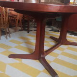 Dining table solid teak oval with extensions