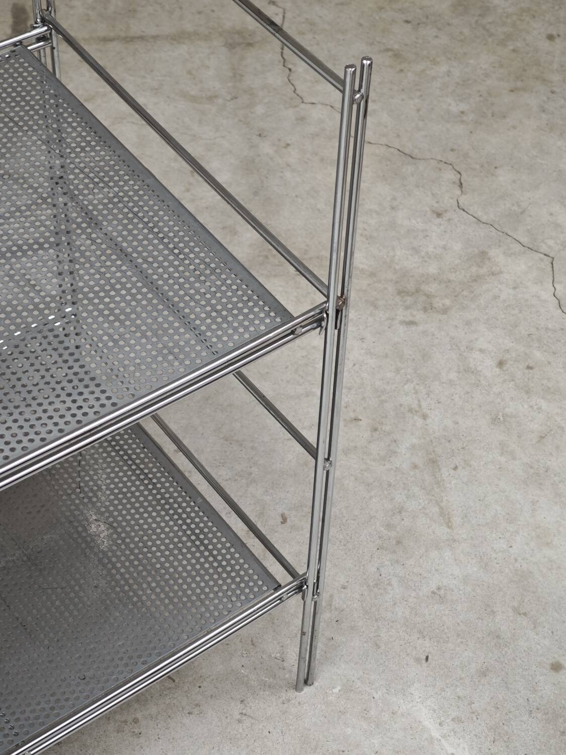 Chrome end table or console, Italy 1970