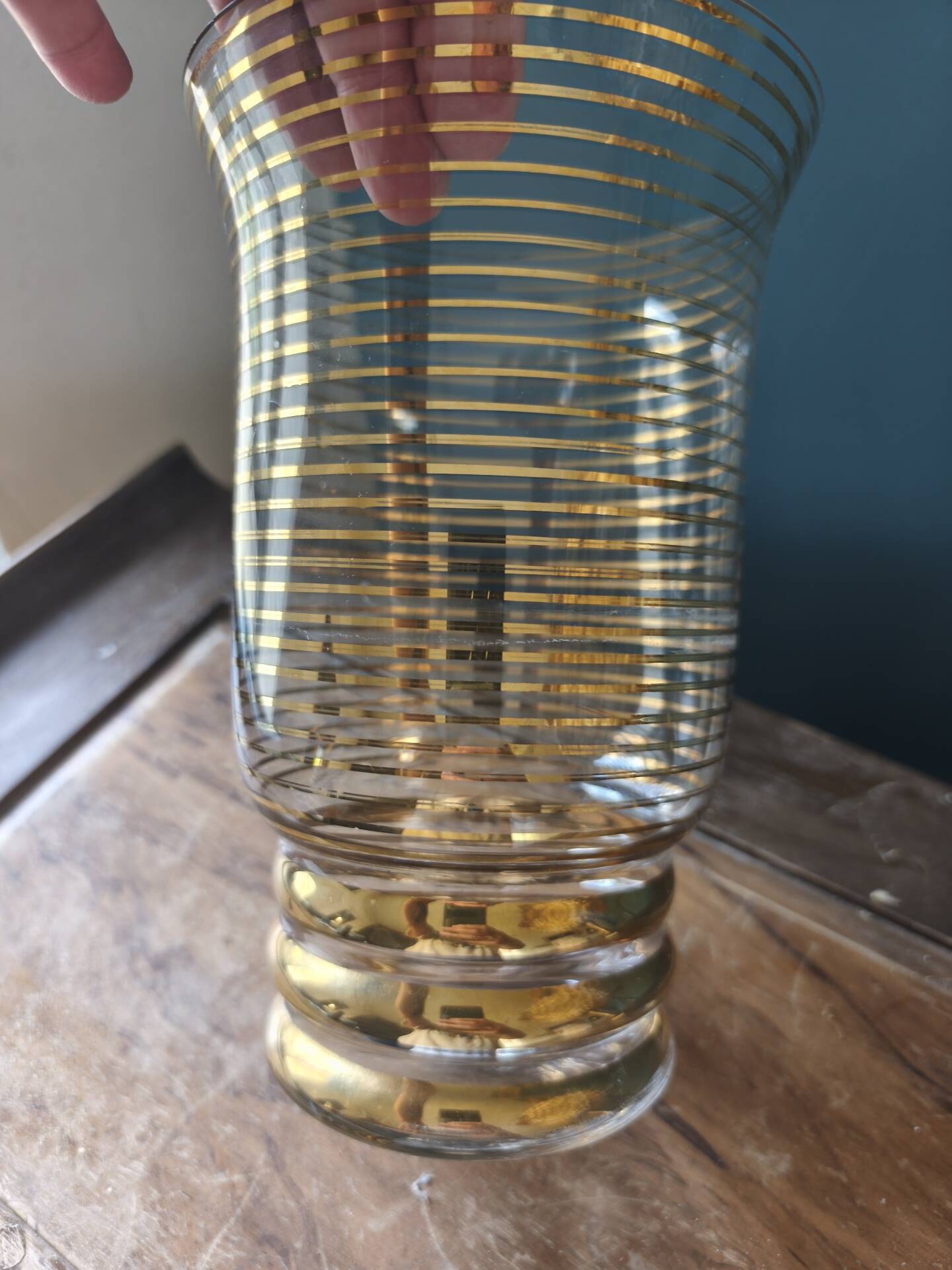 Vintage gold glass vase