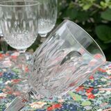 Set of 6 wine glasses in cut glass