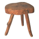 Tabouret brutaliste en bois