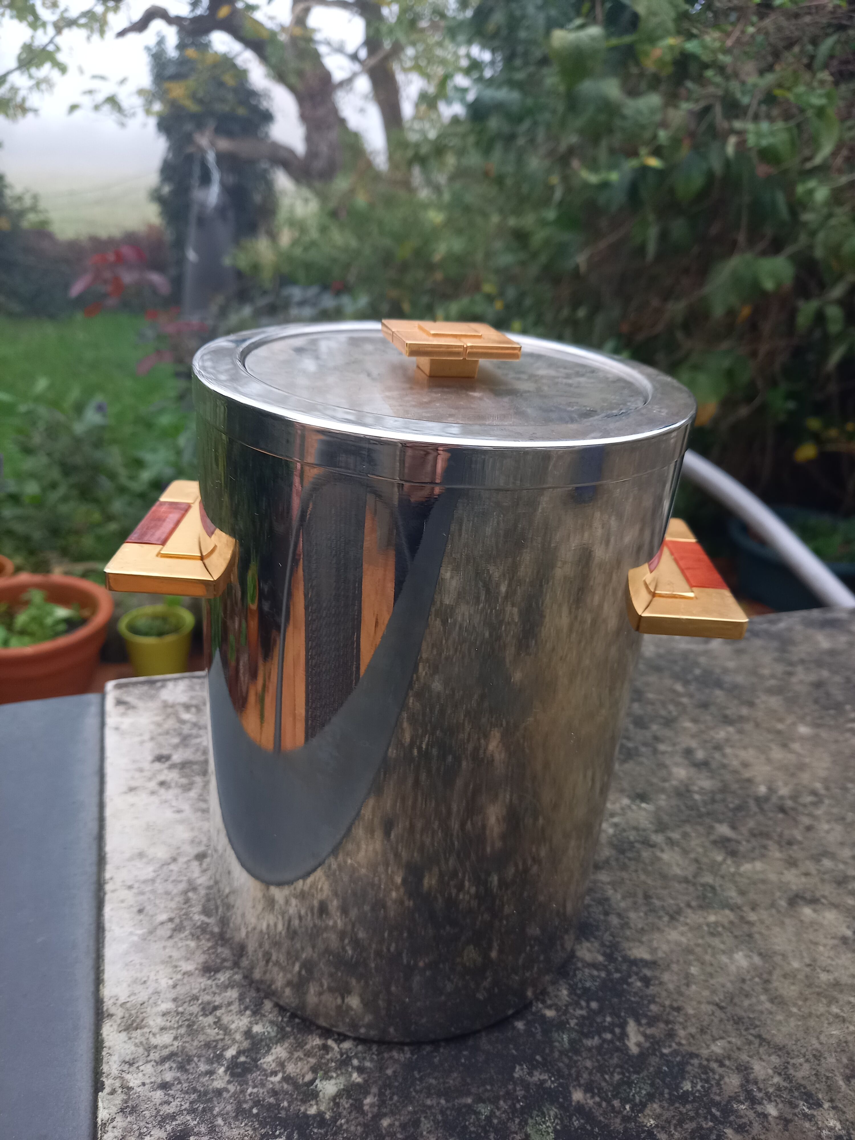 Seau à glaçons en inox isotherme avec pince