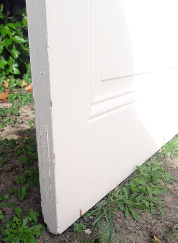 Old translucent glass communication door 82.5x214.2cm