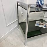 Vintage chrome and smoked glass serving trolley
