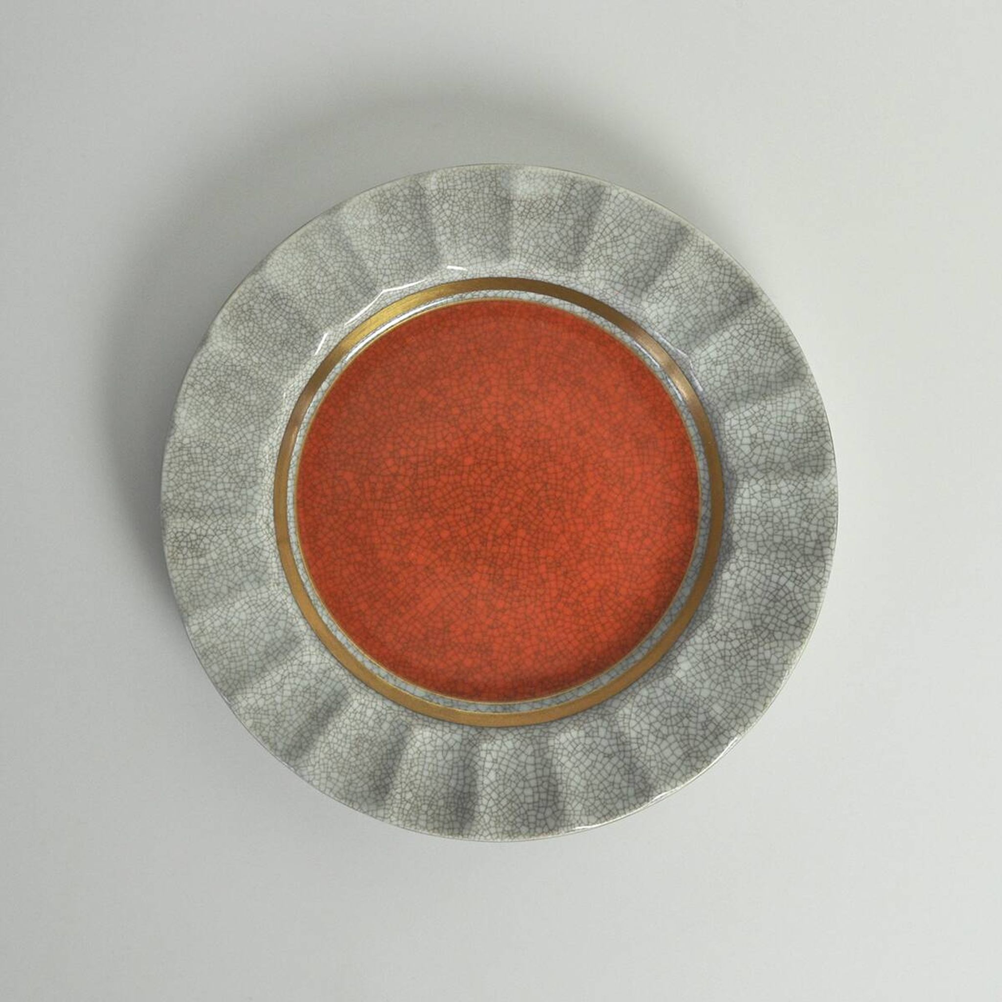 Royal Copenhagen Crackle glaze porcelain ashtray, Denmark 1950s