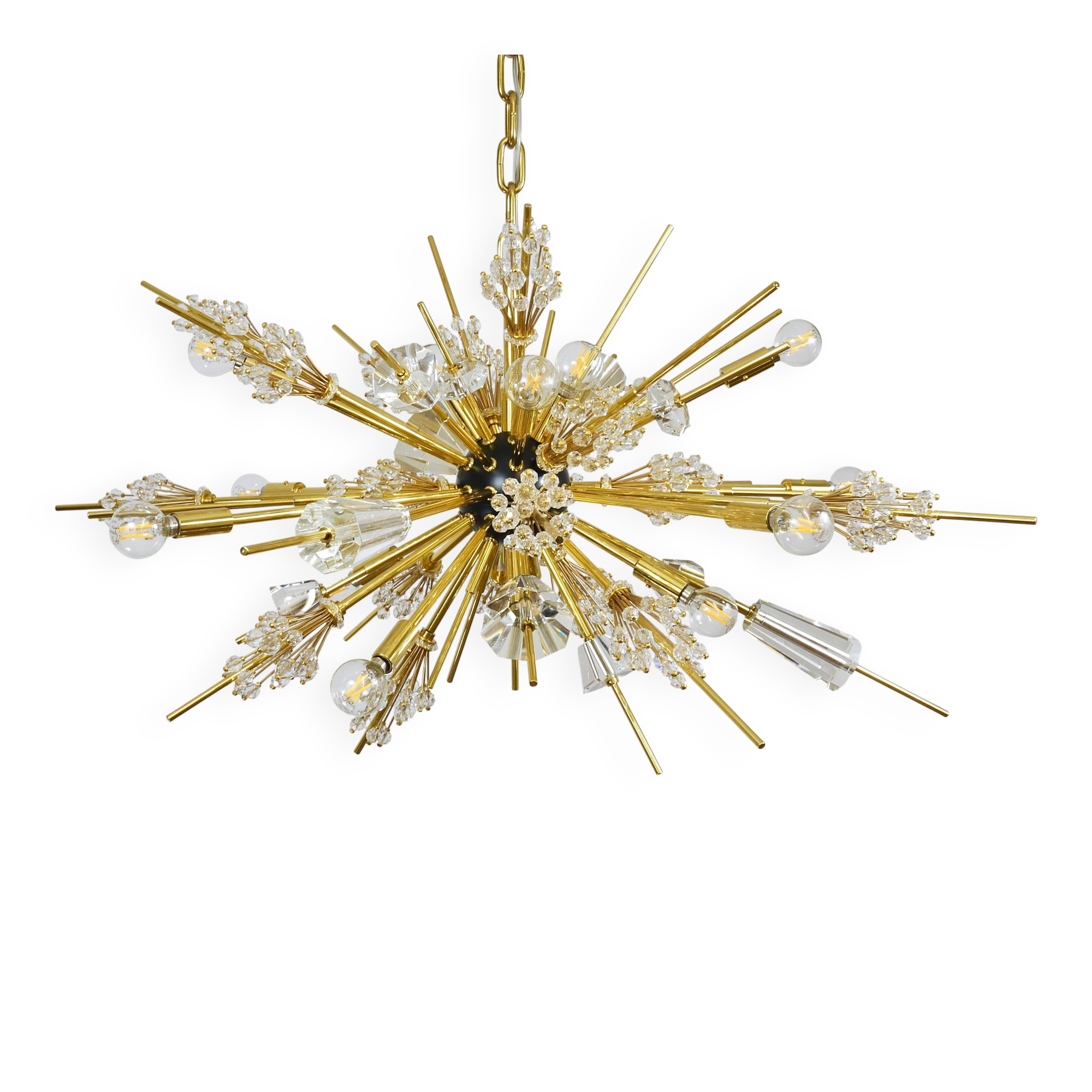 Grand Sputnik chandelier Metropolitan Opera in crystal and brass J.L. Lobmeyr