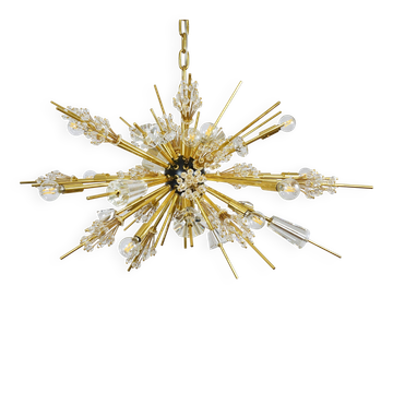Grand lustre Sputnik Metropolitan Opera en cristal et laiton J.L. Lobmeyr