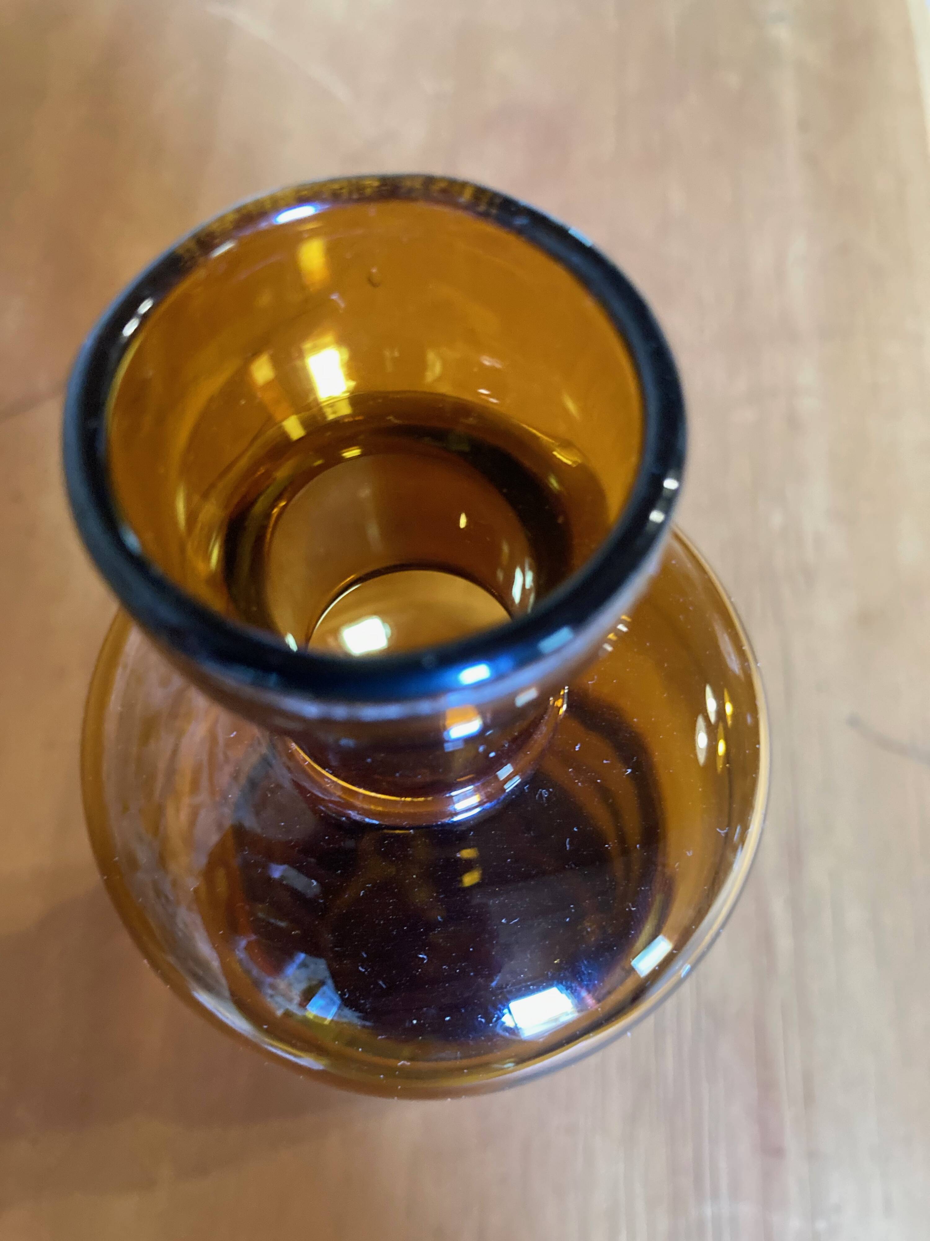 Amber glass soliflore bottle/vase, ca. 1970