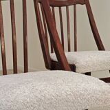 Set of 4 grey bouclette chairs by Antonin Suman