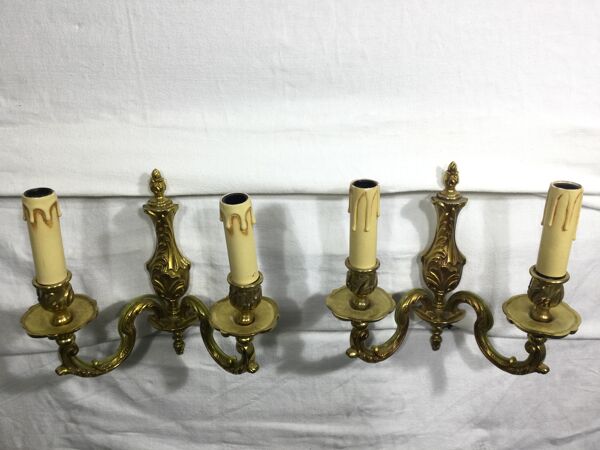 Paire d’appliques bronze 2 lumières