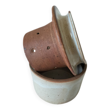 Water butter dish in handmade stoneware