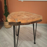 Bedside table/table washer tree trunk 3 feet iron