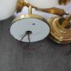 Pair of Art Deco style wall lights in brass and milk glass Sölken Leuch