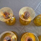 Amber bubble foot glasses