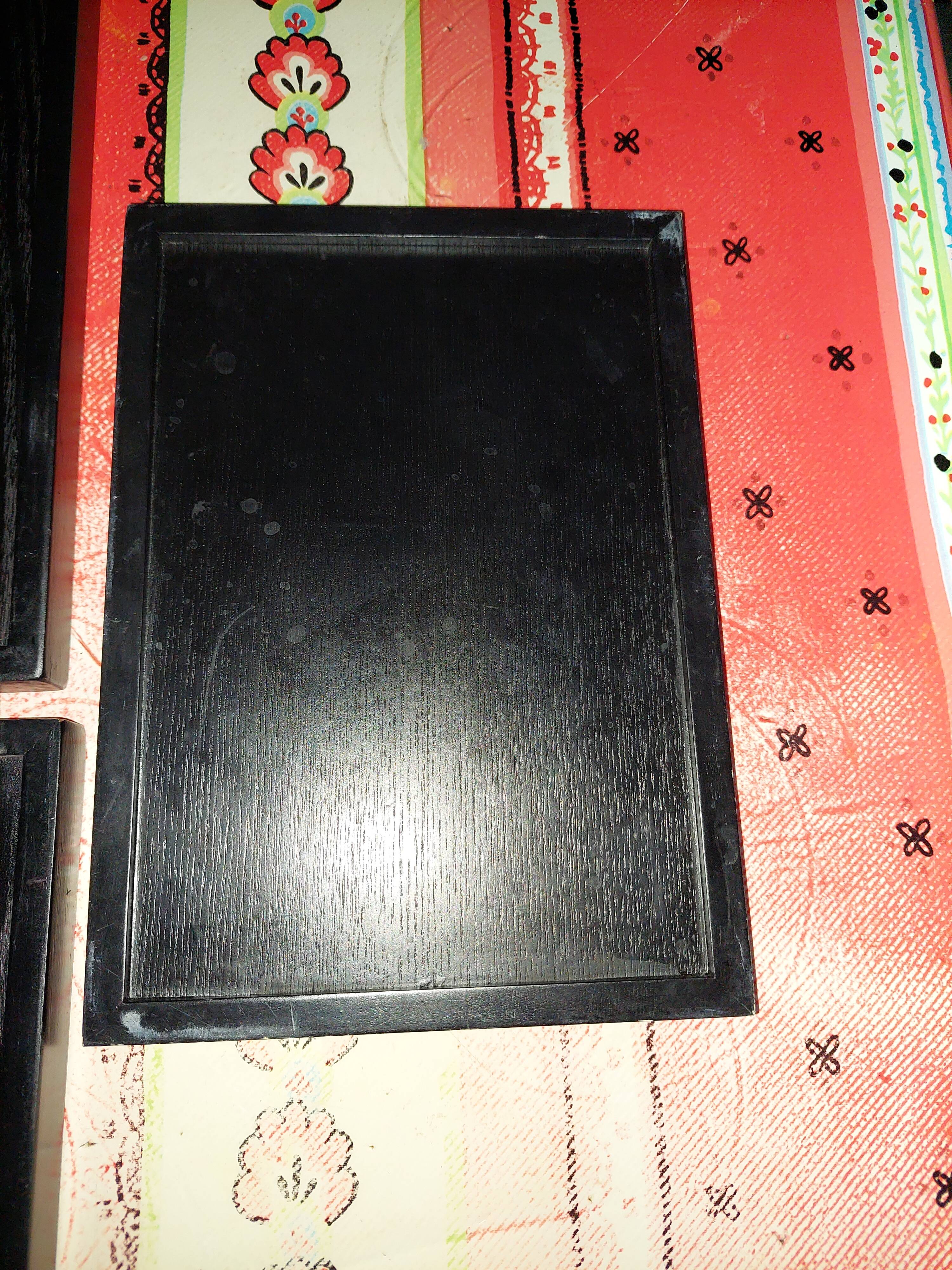 Set of 5 rectangular wooden serving trays