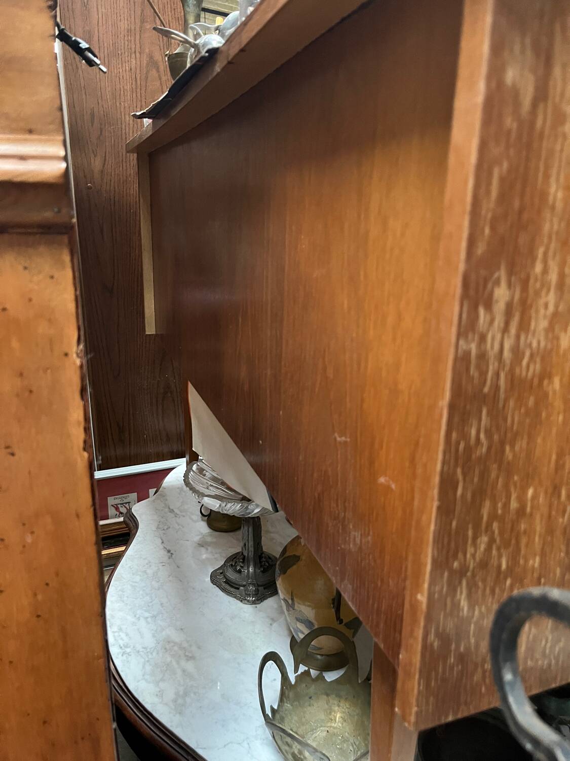 Vintage 1950s desk in light wood – compass base