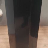 Pair of octagonal black lacquered wooden side tables
