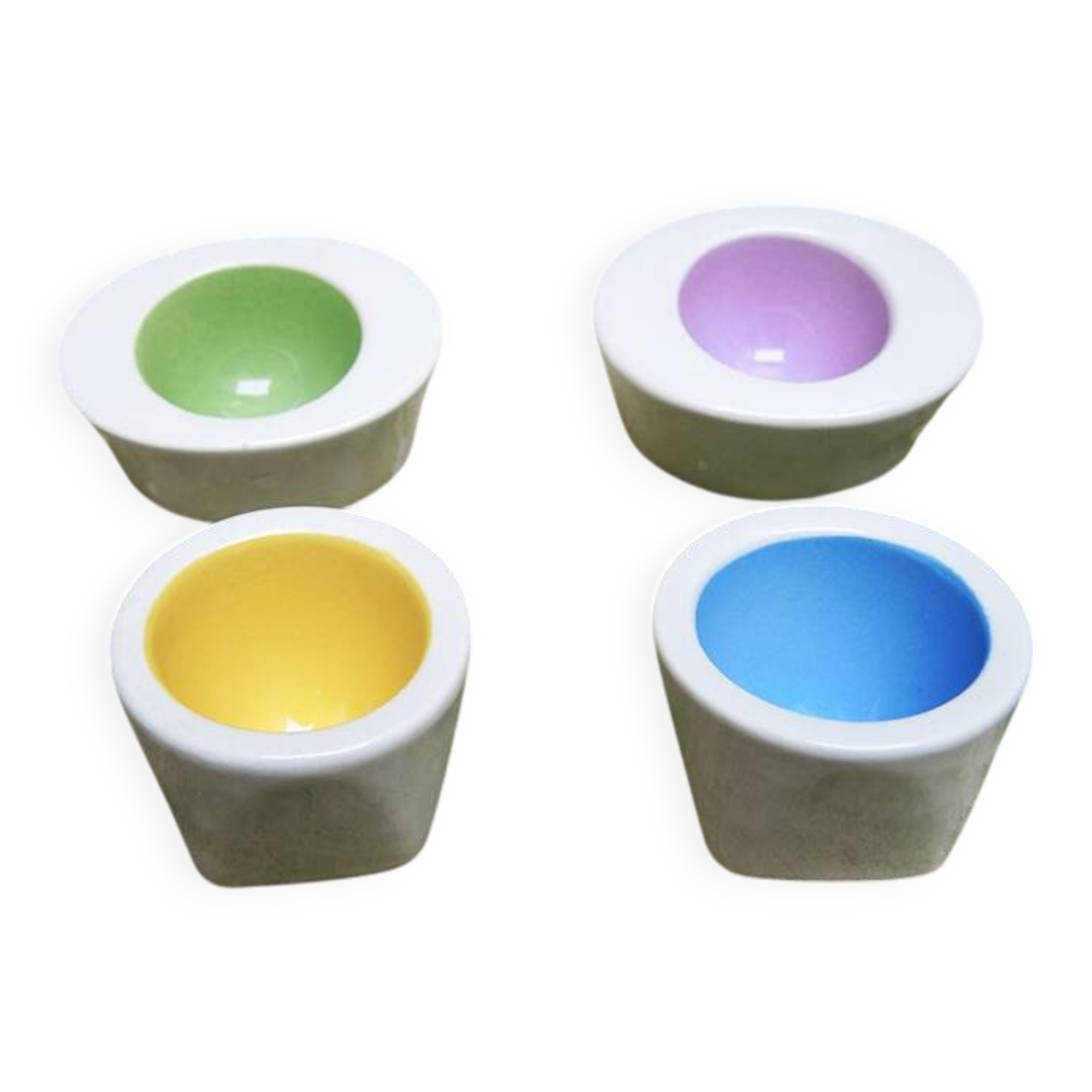 4 antique ceramic egg cups from Gien