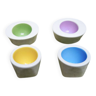 4 antique ceramic egg cups from Gien