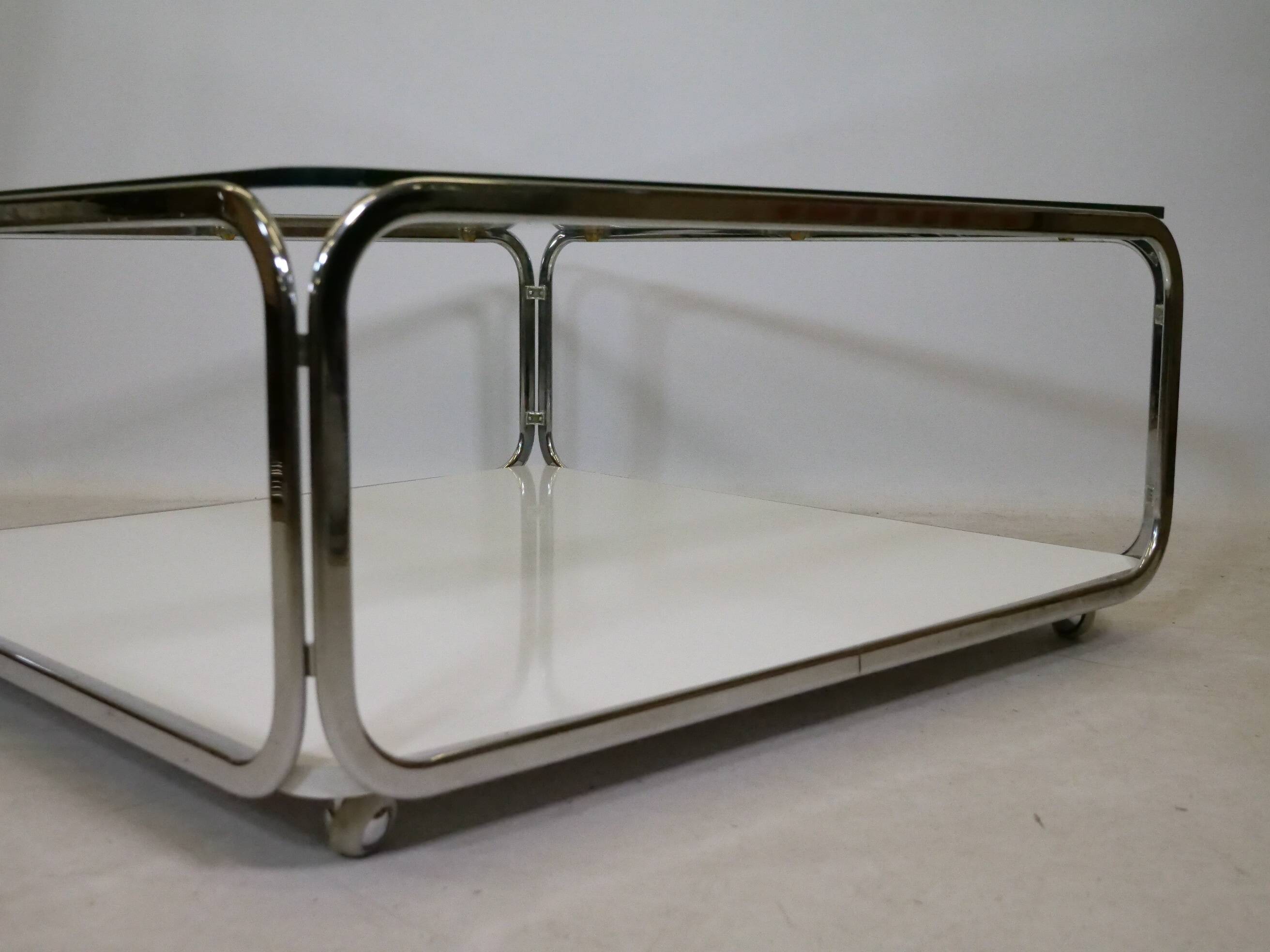Space Age Chrome and Glass Coffee Table from Germany, 1960s