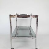 Vintage chrome and smoked glass console