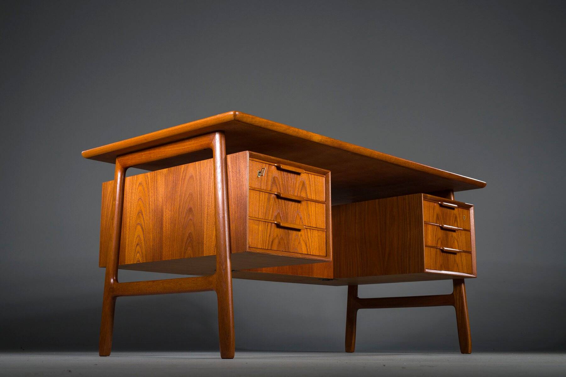 Model 75 Teak Desk from Omann Jun Møbelfabrik, 1960s