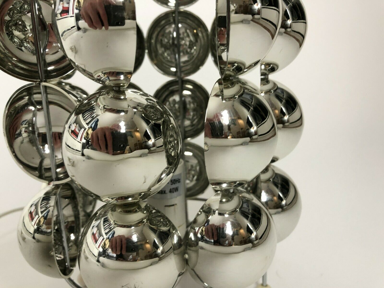 Kinetic lamp with half swivel spheres of the 70s