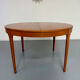 Extendable round teak table French design TV furniture Paris 1960