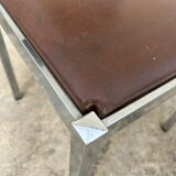 4 vintage leather/iron chairs