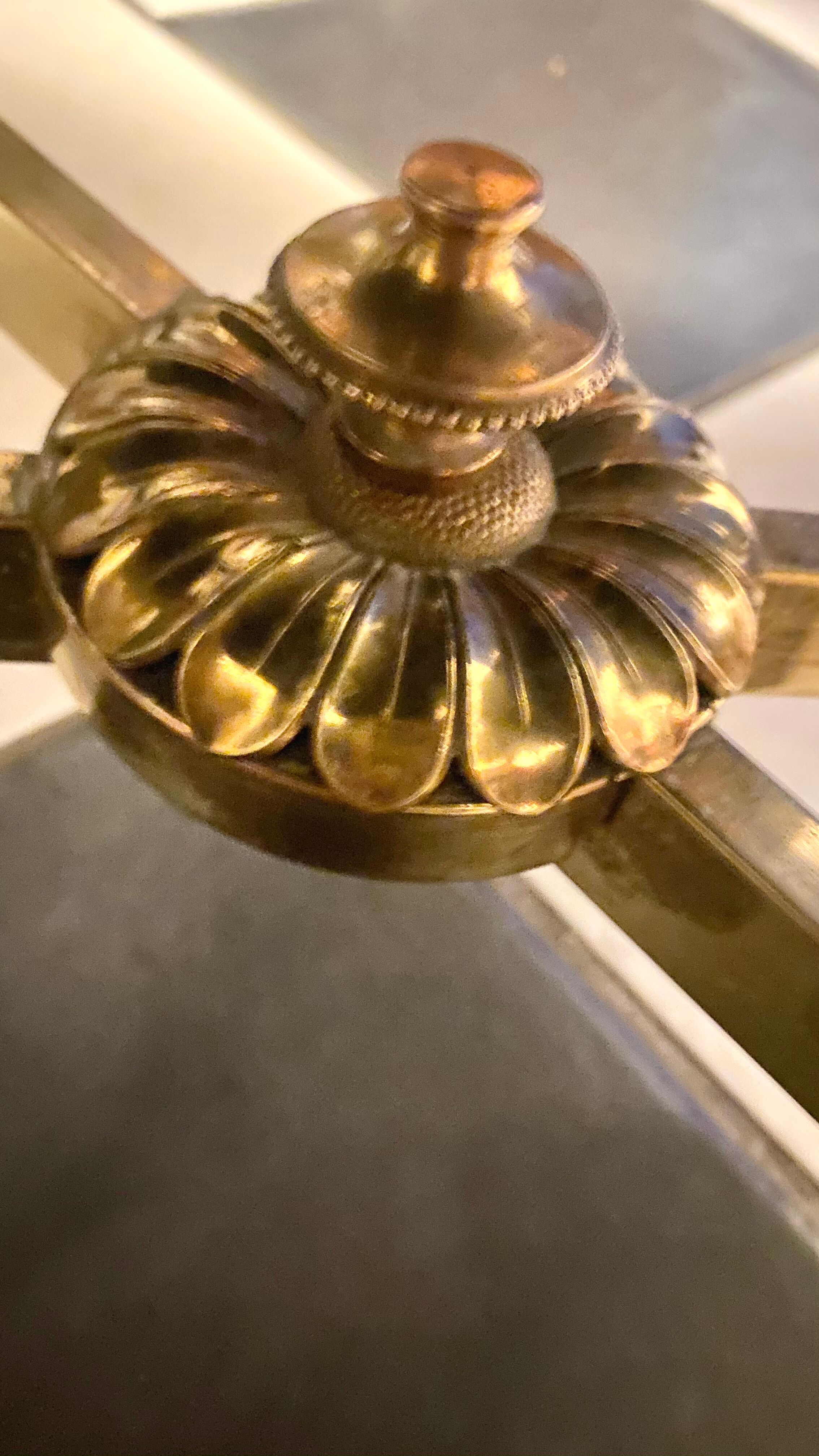 Coffee table glass and brass