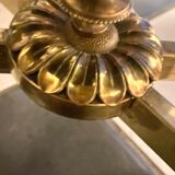 Coffee table glass and brass